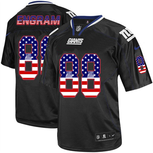 Nike Giants #88 Evan Engram Black Men's Stitched NFL Elite USA Flag Fashion Jersey